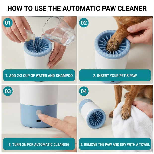Electric Paw Cleaner — Automatic One-Click Dog Paw Washer